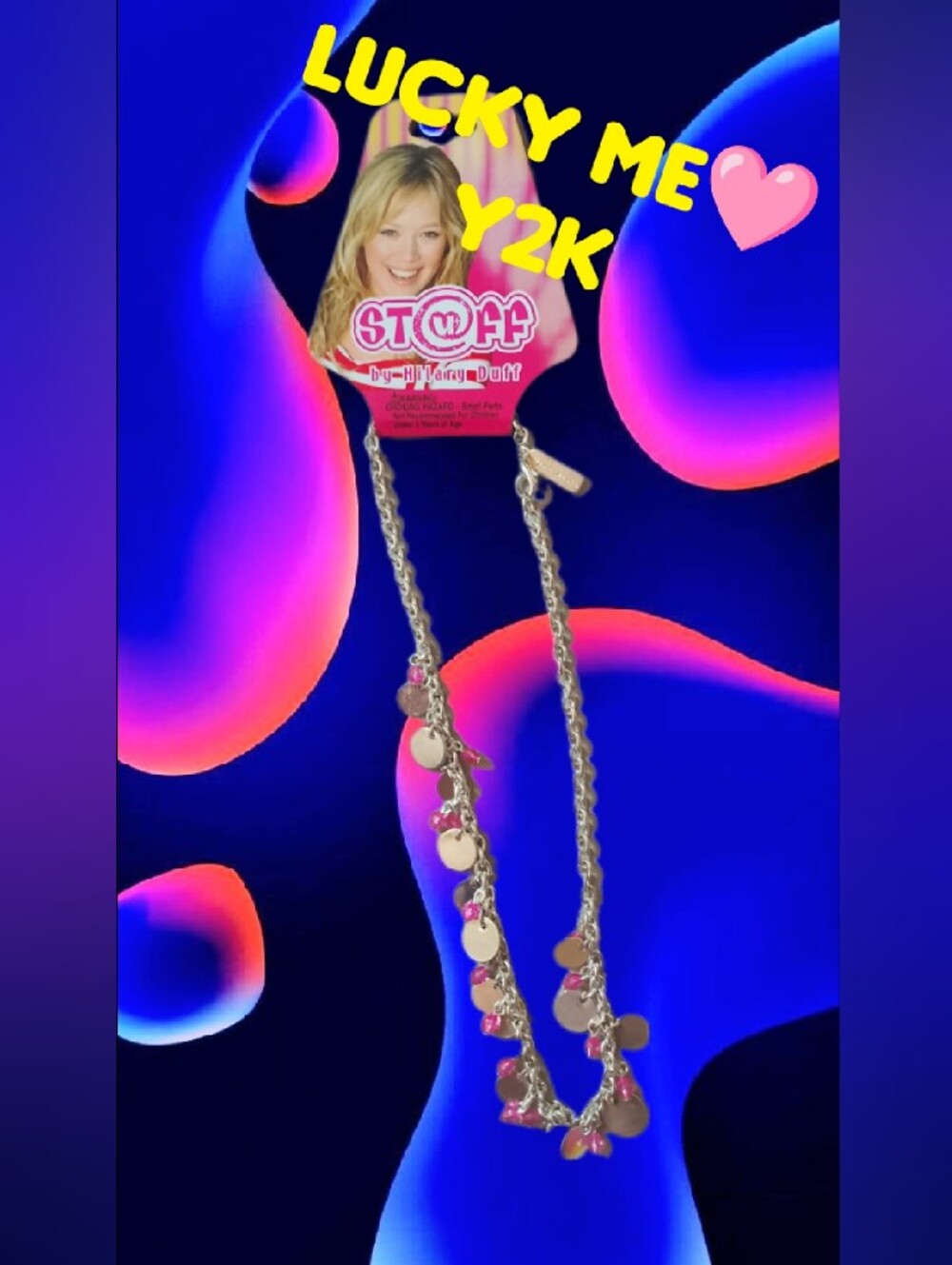 Extremely Rare Hilary Duff Stuff- Necklace - Pink Accents Stuff By Duff